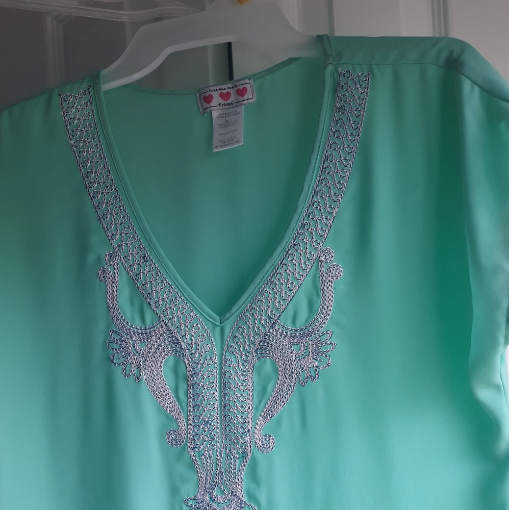 Green small size blouse